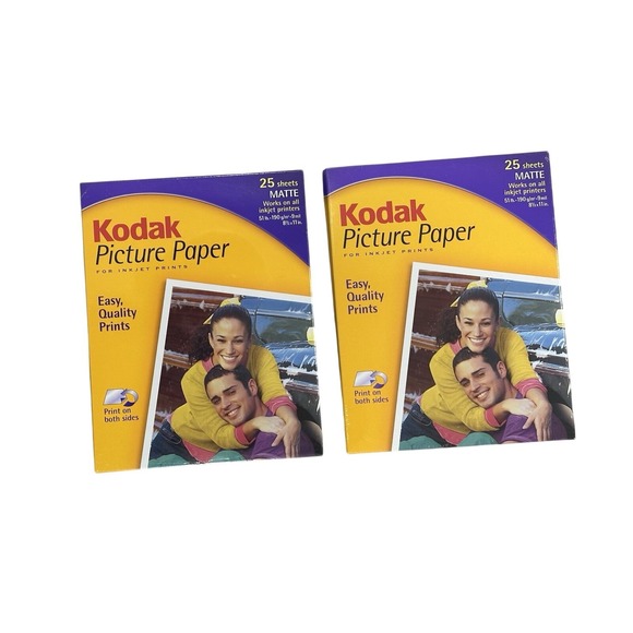 Kodak Other - Kodak 25‎ Sheets Matte Picture-Photo Paper 8.5" x 11" 51 Lb Pack of 2 SEALED